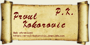 Prvul Kokorović vizit kartica